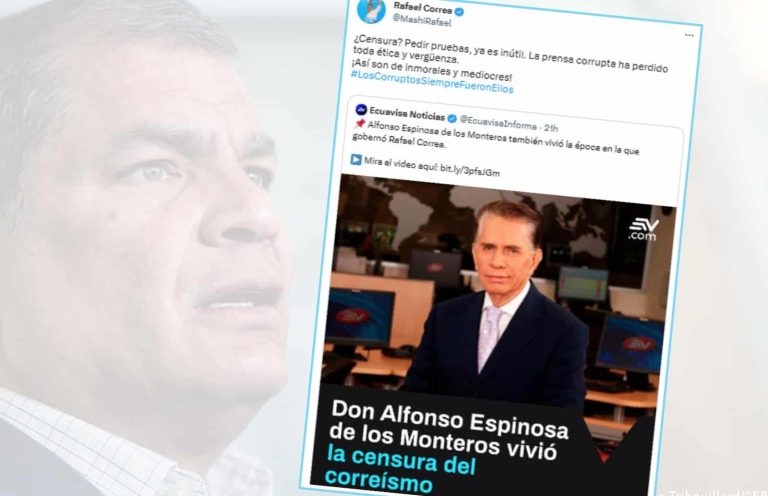 Expresidente de Ecuador ataca a medio por recordar la censura que tuvo lugar durante su Régimen