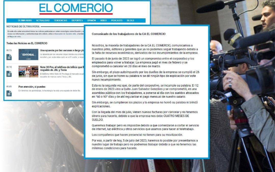 Periodistas de Diario El Comercio denuncian otro atropello a sus derechos