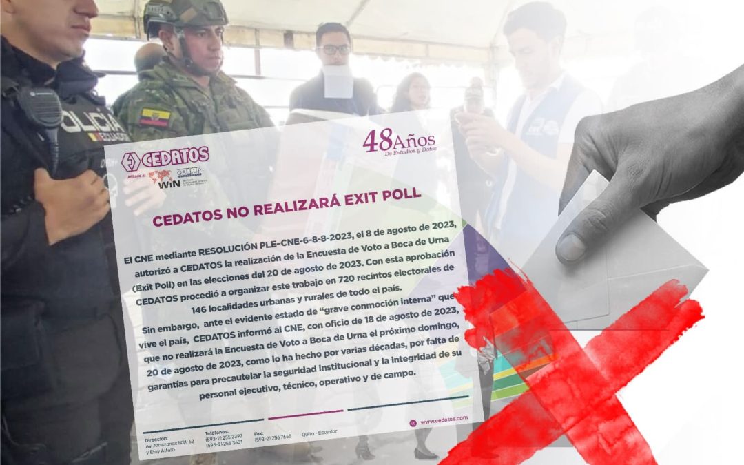 Cedatos no realizará ‘exit poll’ por falta de garantías en seguridad