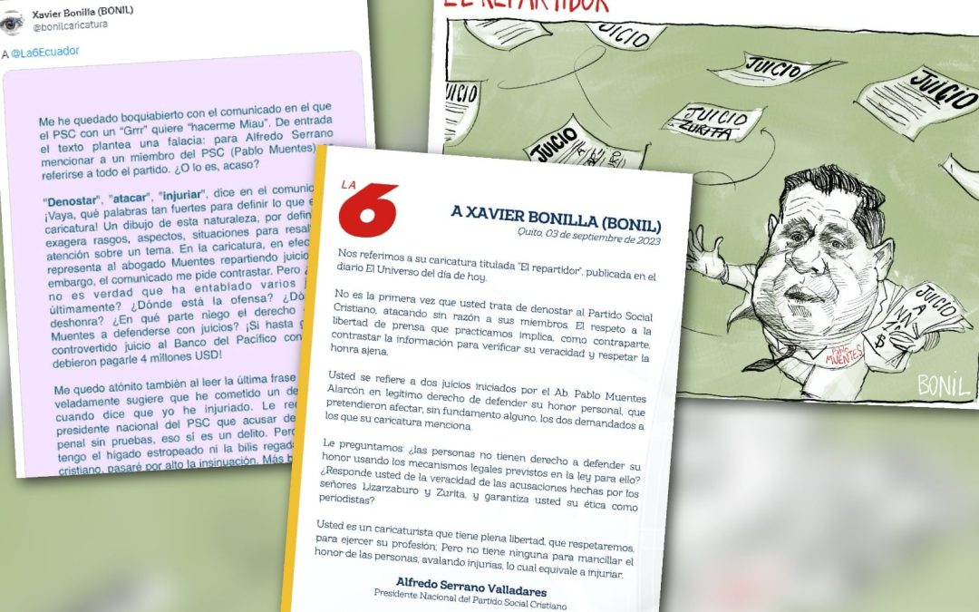 Partido político emite un comunicado en contra de Bonil por caricatura