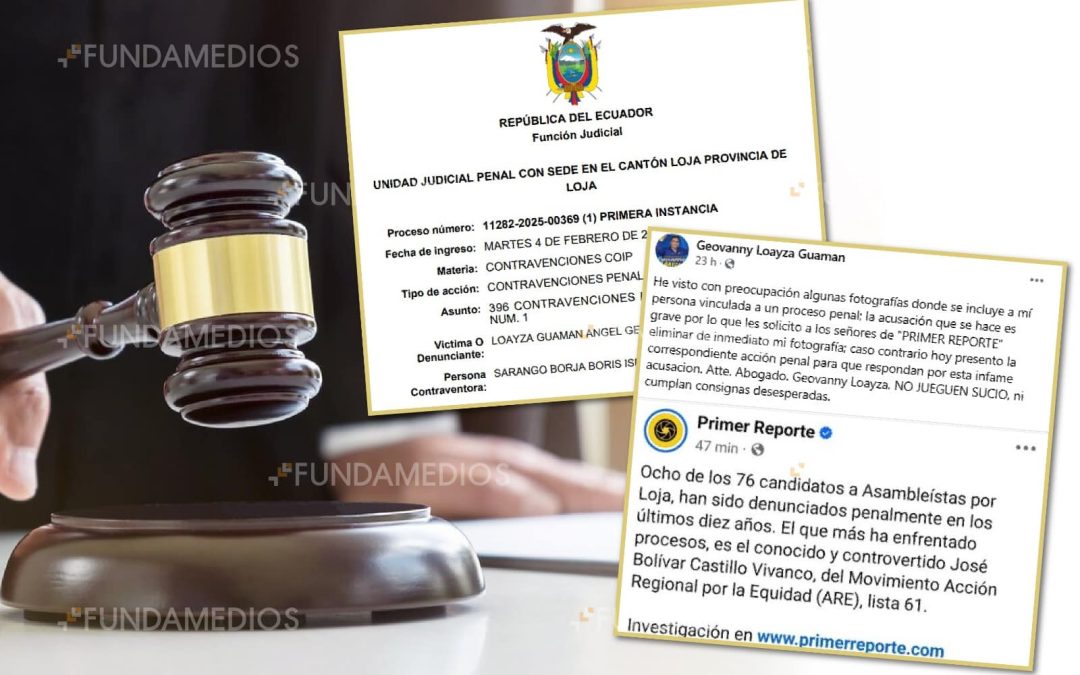 Periodista lojano es denunciado por candidato a la Asamblea Nacional luego de difundir investigación liderada por Fundamedios