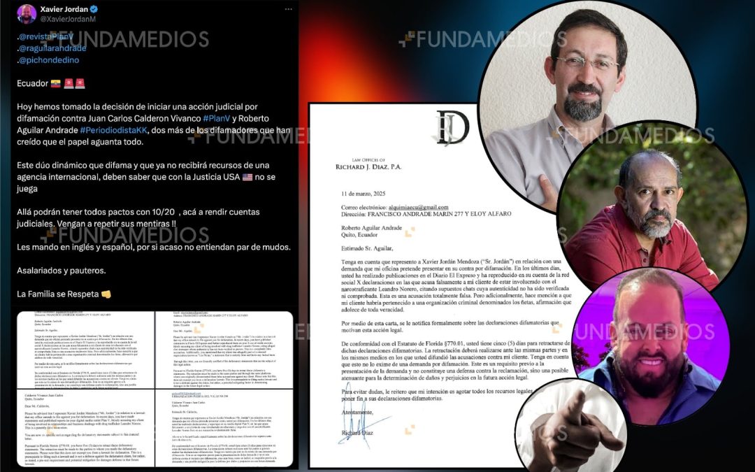 Xavier Jordán presenta acciones legales contra dos periodistas