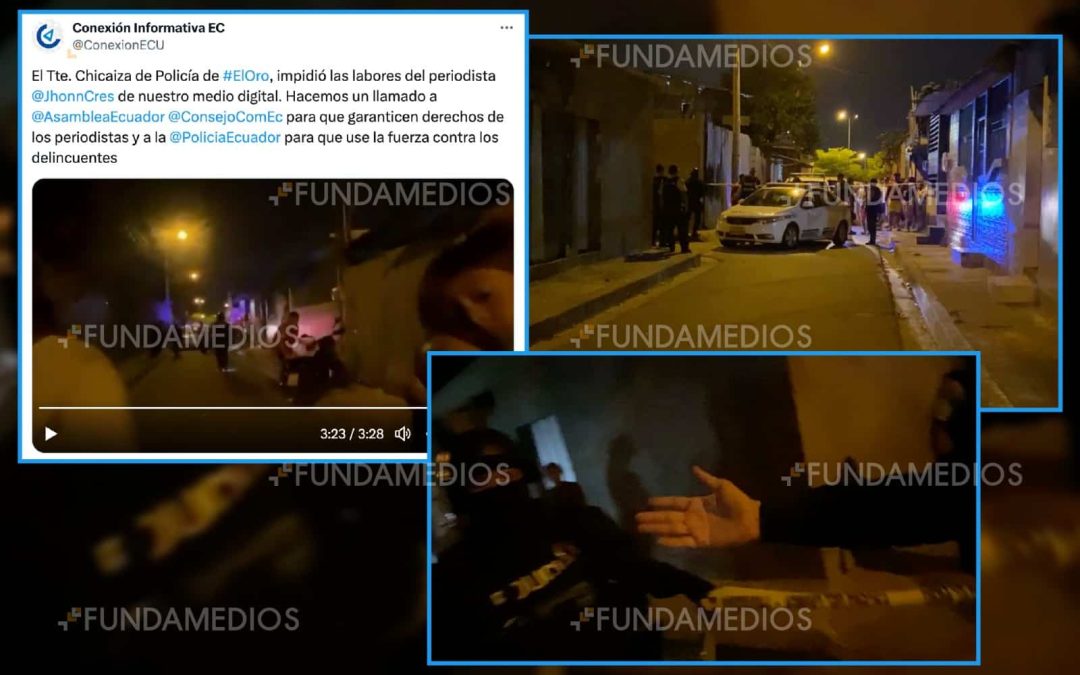 Periodista fue atacado por un miembro de Policía Nacional al intentar cubrir un atentado en Machala