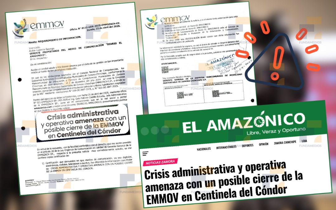 Institución pública de Zamora intenta intimidar a medio de comunicación con requerimientos irregulares