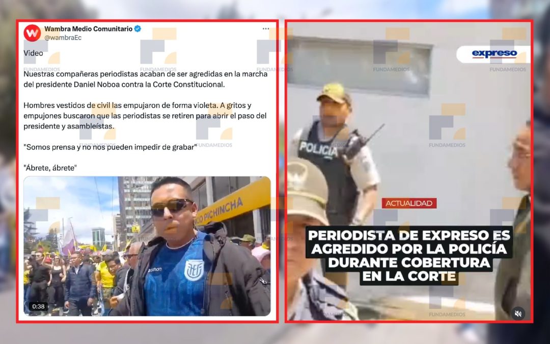Periodistas fueron atacados durante la marcha del oficialismo contra la Corte Constitucional