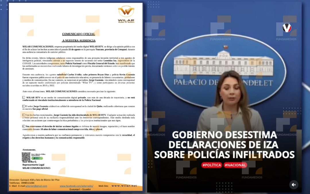 Presidencia del Ecuador minimiza infiltración de agentes en chats de prensa