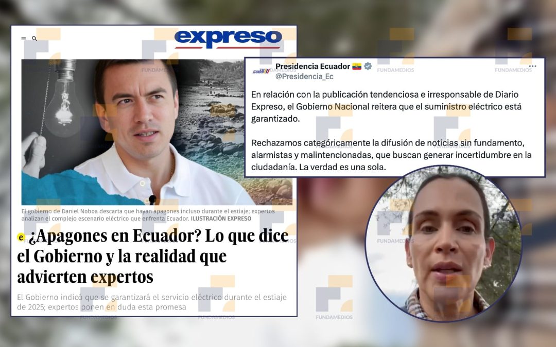 Ministra Inés Manzano descalifica a Diario Expreso por información sobre crisis energética