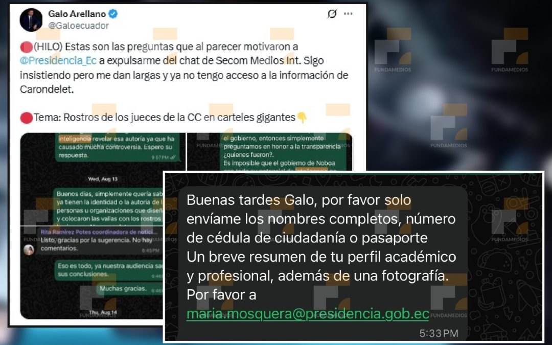 Periodista internacional fue expulsado del chat oficial de la Presidencia