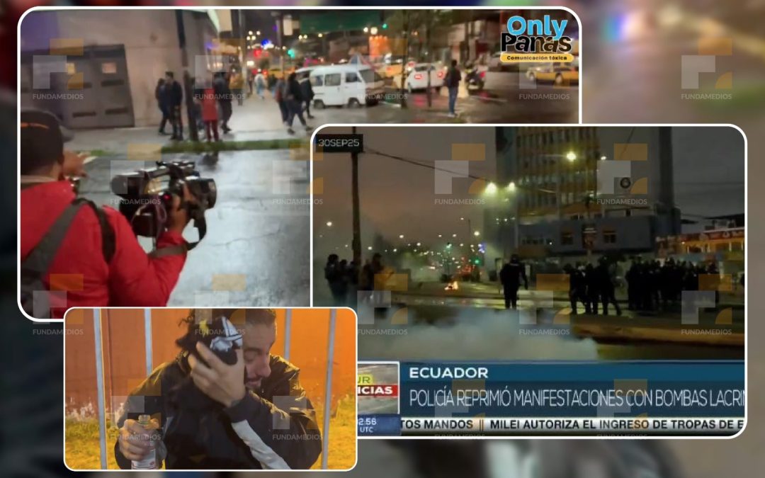 Policía agrede a periodistas durante cobertura de movilización estudiantil en Quito