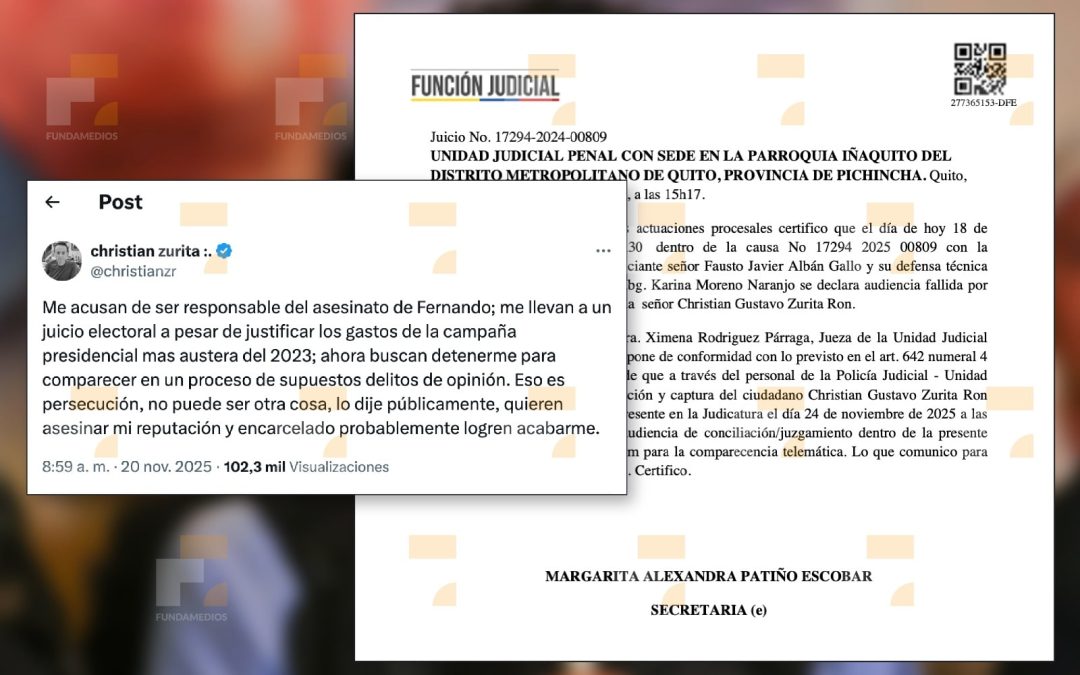 Ordenan captura y presentación de Christian Zurita en audiencia